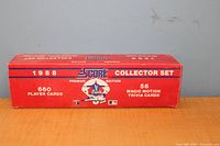 Front and side view of 1988 Score Baseball Premier Edition Collector Set box showing quantity and details