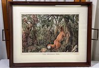 Frontal image showing the entire wooden tray with glass-covered artwork 'The Puzzled Fox'.