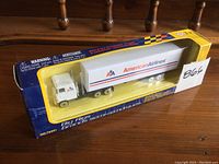 Photo of the full boxed item showing the Big Rigs American Airlines semi truck in original packaging.