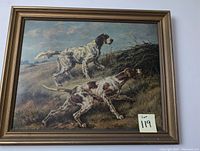 Framed print showing two hunting dogs in natural setting, front view