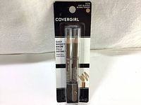 Front side of Covergirl two-pack Easy Breezy Brow Fill & Define eye brow pencils in 520 Soft Blonde showing product and packaging.