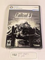 Sealed Fallout 3 game for PC DVD Windows display showing front cover art and ESRB rating.