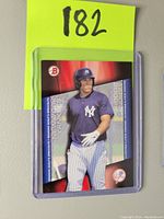 Front photo of 2014 Aaron Judge Bowman Scouts Breakout insert baseball card in protective sleeve.