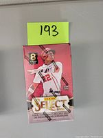 Front view of sealed 2021 Panini Select Baseball cereal box with player image and branding visible.