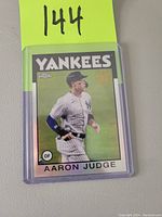 Front of Aaron Judge Topps Chrome insert card showing player image in Yankees uniform, card number 615, and positional designation 'OF'.