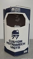 Box packaging labeled 'Droid Depot Custom Astromech Units' with Star Wars logo