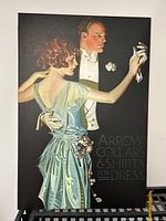 Full front view of the large canvas print showing the flapper couple and the advertising text
