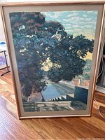 Full view of the framed serigraph print showing the artwork detail, colors, and mount style.