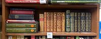 Wide view of the bookshelf containing the classic literature and collected editions.