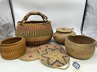 Full group showing all baskets and hotplates with Bolivian label