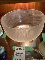 Front view of Rosenthal textured glass bowl showing dotted texture and frosted appearance.