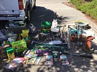 Wide view of all items on driveway