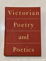 Front cover of the book titled 'Victorian Poetry and Poetics' in gold lettering on reddish-brown cloth.