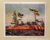 Full view of the unframed print mounted on wall