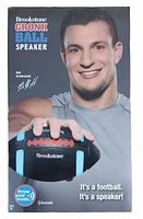 Retail box featuring image of Rob Gronkowski holding the Gronk Ball speaker, branding and product details