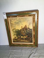 Front view of framed oil painting showing full composition and frame.