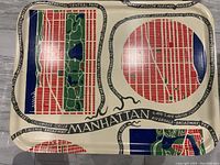 Top view of tray showing full Manhattan map design and overall condition