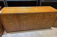Full front view of Drexel wood dresser