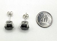 Front view of both earrings with Canadian dime for scale