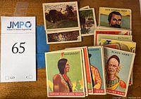 Fronts of Indian Gum cards depicting Massasoit, Black Hawk, Gen. George Crook, Captain Jack, Dutchy