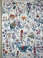 Close-up photo of the poster showing detailed botanical illustrations of native California spring wildflowers with their names.