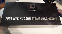 Original black VisionLine box labeled '700E NYC HUDSON STEAM LOCOMOTIVE'