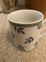 Villeroy & Boch mug with blue leaf pattern