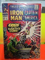 Front cover of the Marvel comic Tales of Suspense #87 featuring Iron Man and Captain America with Mole Man character in action.
