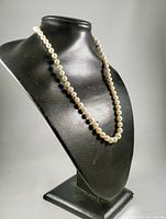 Full view of strand displayed on black form