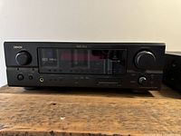 Front view of Denon AVR-1906 AV receiver showing controls, display, and disc slot.