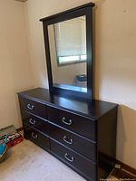 Front angle of dresser with mirror showing overall appearance