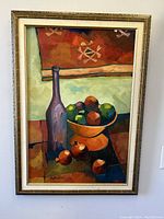 Front view of the framed oil painting showing the composition and signature Batygian at bottom left.