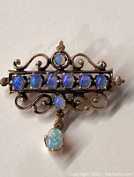 Frontal view of brooch on white background