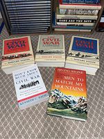 Three large hardcover books by Shelby Foote and two additional history books on the floor