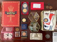 Overview of all items arranged on tabletop