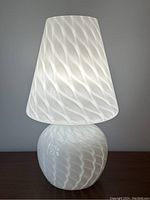 Front view of assembled lamp showing overall shape and pattern