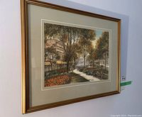 Framed print hanging on wall, showing the overall artwork and frame condition.