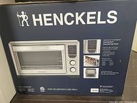 Front of box showing Henckels logo, product image and English feature list