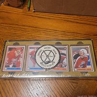 Full view of unopened sealed 1990-1991 OHL hockey card factory set box showing front with four cards and official limited edition seal.