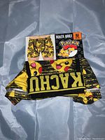 Photo of the new medium-sized Pokémon boxer briefs with Pikachu design and attached packaging.
