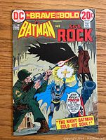 Front cover of The Brave and the Bold #108 comic showing Batman and Sgt. Rock in action scene, with pricing and DC Comics branding.