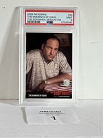 Front of PSA graded trading card showing Tony Soprano image and grading label.
