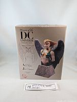 Front view of sealed box with image and illustration of Hawkgirl bust, indicating Women of the DC Universe series.