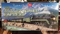 Front view of sealed set box showing the illustration of the Bullet-Nosed Express train running on scenery with clear branding and model number 6060.