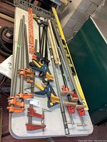 Overview of all clamps, quick clamps, rulers and levels