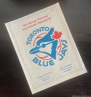 Cover photo of the 1981 Toronto Blue Jays Spring Training Souvenir Program showing the Blue Jays logo and title.