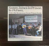 Album cover showing Sonny James with his Tennessee State Prison Band performing in front of a Tennessee State Prison sign.