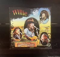 Front cover of the vinyl record album showing various images of Willie Nelson and title branding.