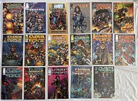 All 17 comic books laid out to show different covers including Cyber Force and related Image Comics titles.