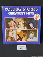 Front cover of Rolling Stones Greatest Hits Vol II vinyl record showing portraits of band members and album title.
